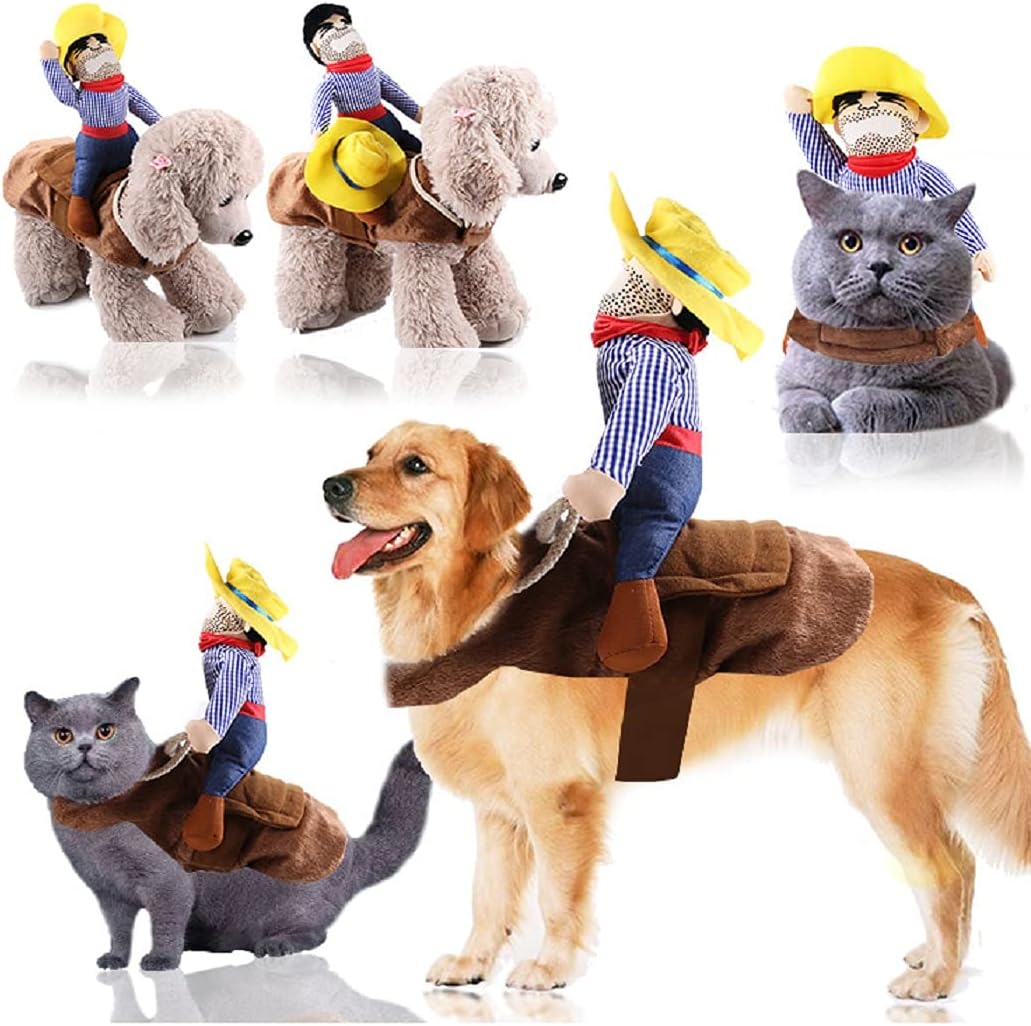 Get Your Pup Ready for Halloween with This Hilarious Cowboy Costume! Perfect for Parties and Cosplay! 🐶🎃👻 #PetCostume #HalloweenFun