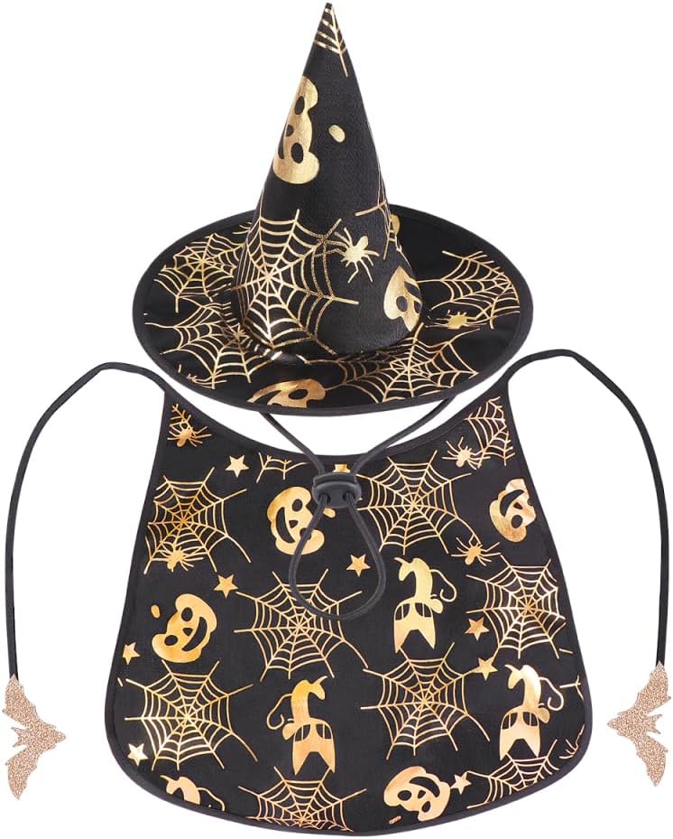 Unleash the Fun: Adorable Pet Show Costume Cape & Hat for Spooktacular Halloween and Everyday Adventures! 🎃🐾✨