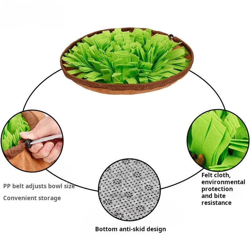 Interactive Pet Sniffing Bowl & Puzzle Mat - Fun Food Hiding Training Toy for Dogs