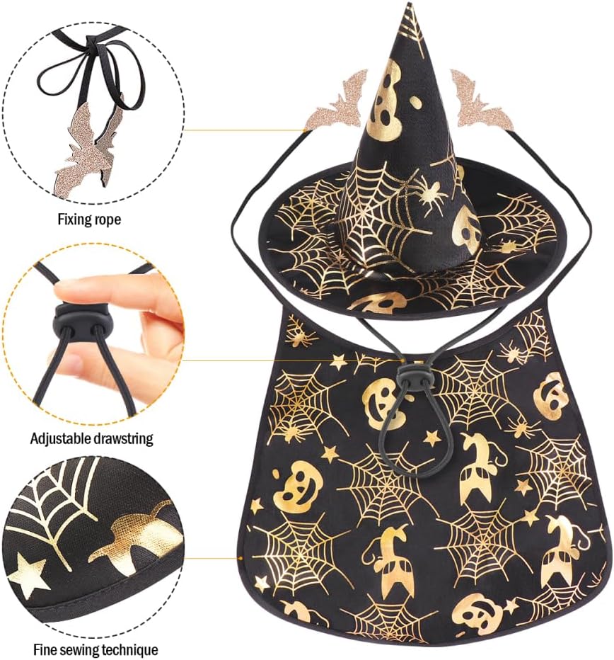 Unleash the Fun: Adorable Pet Show Costume Cape & Hat for Spooktacular Halloween and Everyday Adventures! 🎃🐾✨