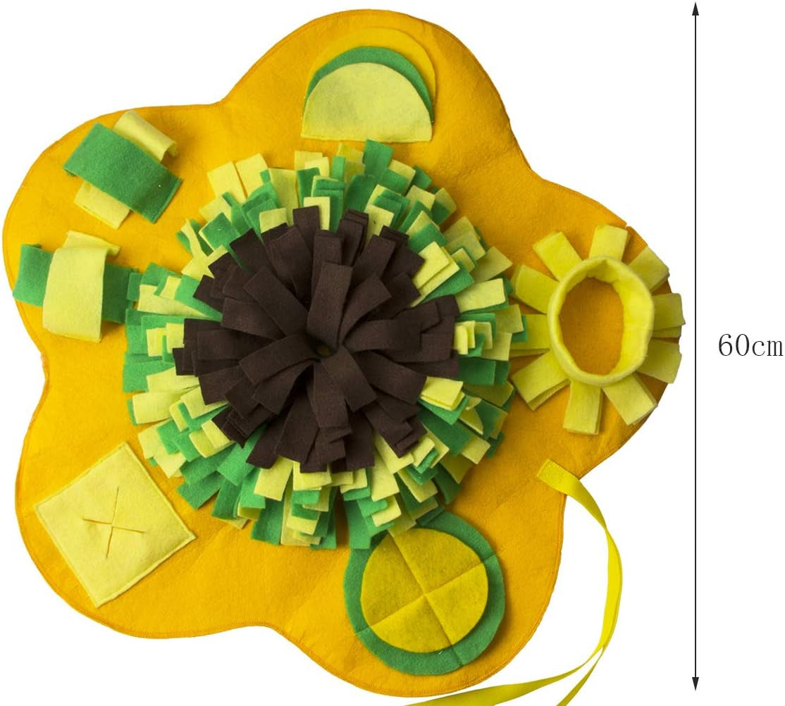 Interactive Dog Snuffle Mat - Machine Washable Foraging Activity Mat for Stress Relief (Yellow-Green)