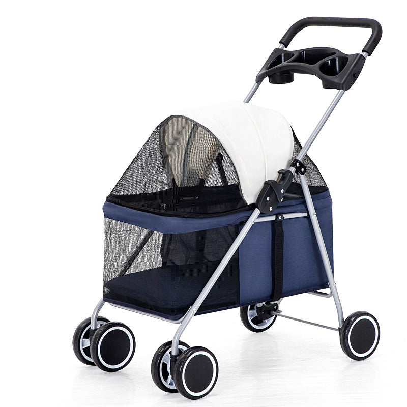 Lightweight Folding Pet Stroller – Universal Multi-Pet Trolley with Easy Installation