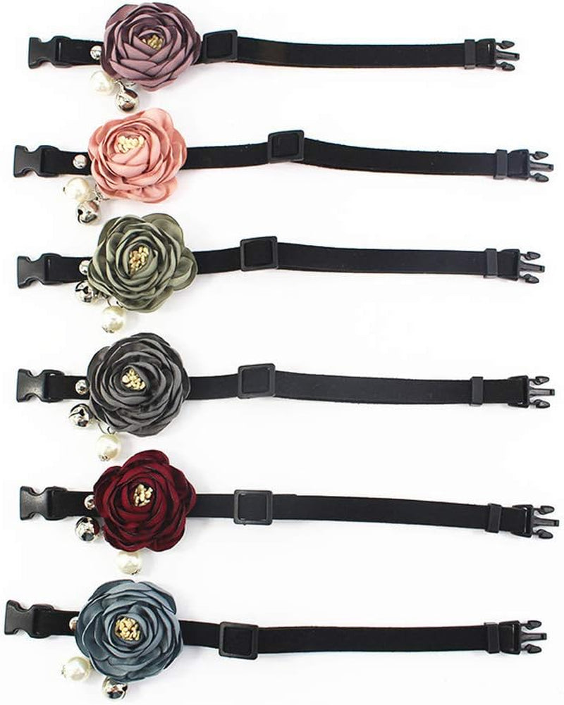 Stylish Peony Bow Tie Collar for Your Furry Friend - Handmade Suede with Bell & Pearl, Perfect for Chihuahuas & Yorkies! 🐾💜 #PetFashion #DogStyle #CatStyle
