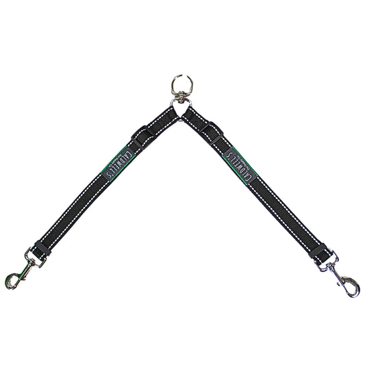 Leash Coupler - Two Dog Leash Splitter to Split Leash for Walking 2 Dogs - Tangle Free Double Dog Leash Connector - Adjustable Attachment for Small or Large Dogs