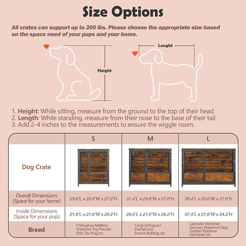 Kehoe Solid + Manufactured Wood Pet Crate with 1 Door