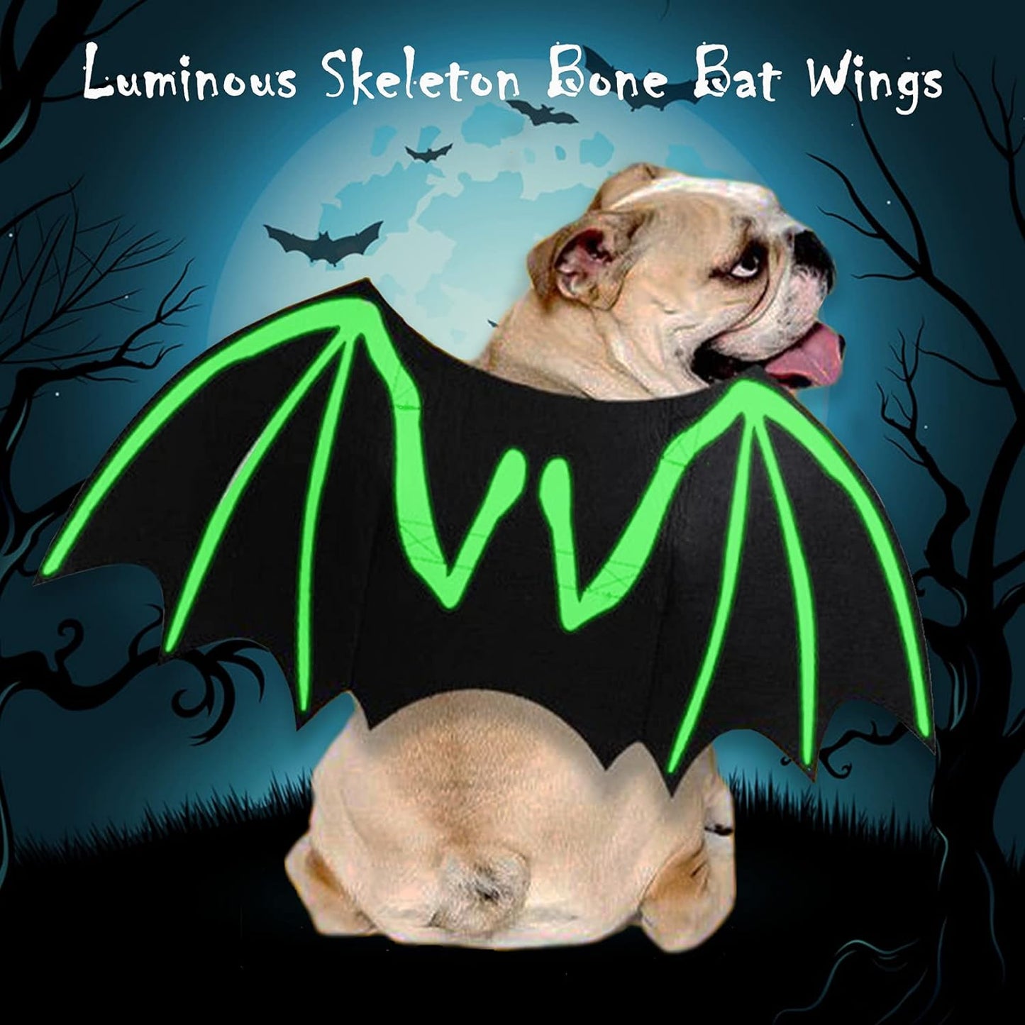 Spook-tacular Dog Halloween Costumes! 🌟🦇 Luminous Skeleton Bat Wings for Your Furry Friends! Perfect for Kittens & Puppies! 🎃✨