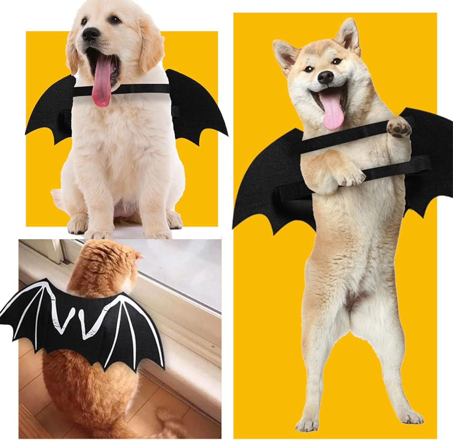 Spook-tacular Dog Halloween Costumes! 🌟🦇 Luminous Skeleton Bat Wings for Your Furry Friends! Perfect for Kittens & Puppies! 🎃✨