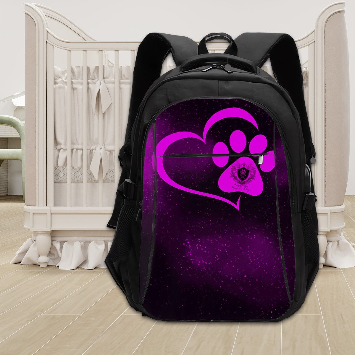 SPF Large Capacity Oxford Travel Backpack with USB - Pink