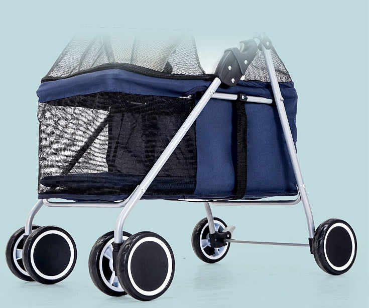 Lightweight Folding Pet Stroller – Universal Multi-Pet Trolley with Easy Installation