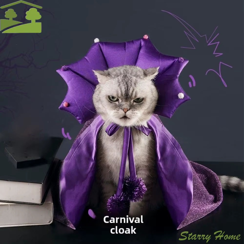 Adorable Purple Witch Cloak & Hat for Your Furry Friend's Halloween Fun! 🐾🎃✨ #PetCostume #HalloweenPawty