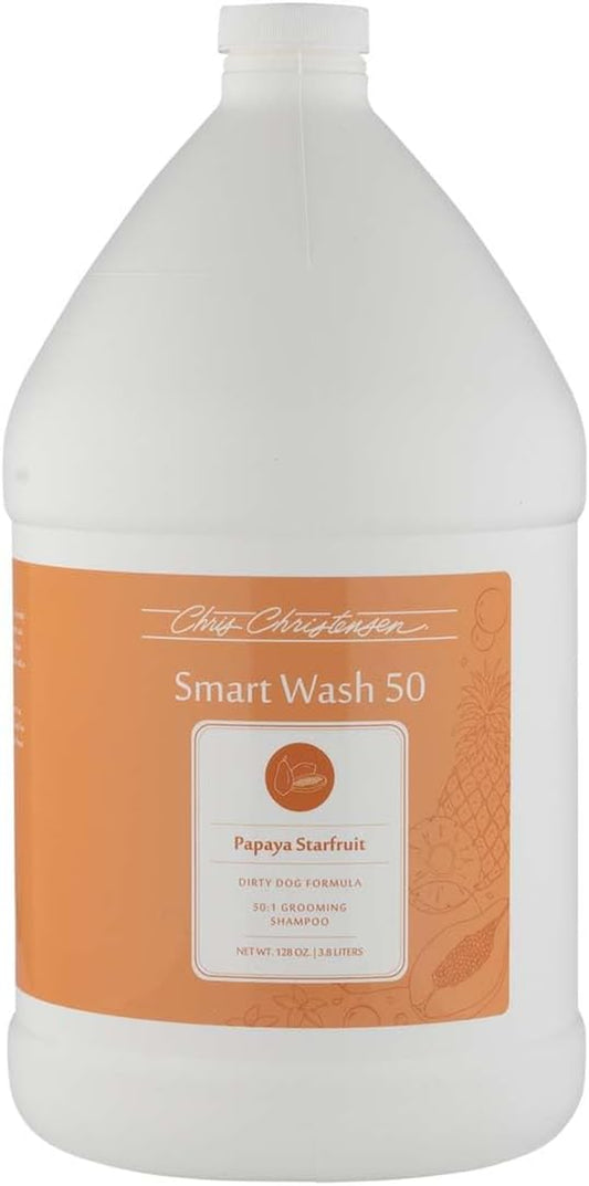 Smartwash50 Ultra Concentrated Dog Shampoo, Makes up to 50 Bottles, Groom like a Professional, Delightfully Fragranced, Suitable for All Coats, Made in the USA (Papaya - Starfruit)