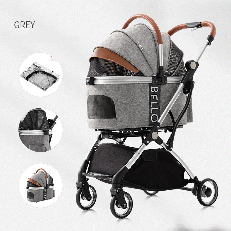Premium 4-Wheel Pet Stroller – Heavy-Duty Universal Folding Cart for Large Dogs
