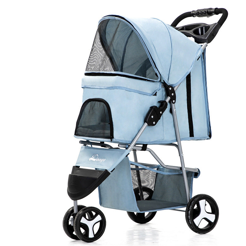 3-Wheel Adventure Pet Stroller – Lightweight All-Terrain Trolley for Active Lifestyles