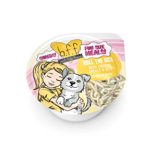 BFF Fun Size Meal Roll The Dice Chicken Breast and Rice Shredded Wet Dog Food (2.7oz)
