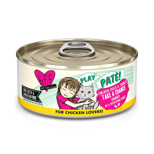 BFF Adult Play Paté Take Chance Chicken, Duck and Turkey Wet Cat Food (5.5oz)