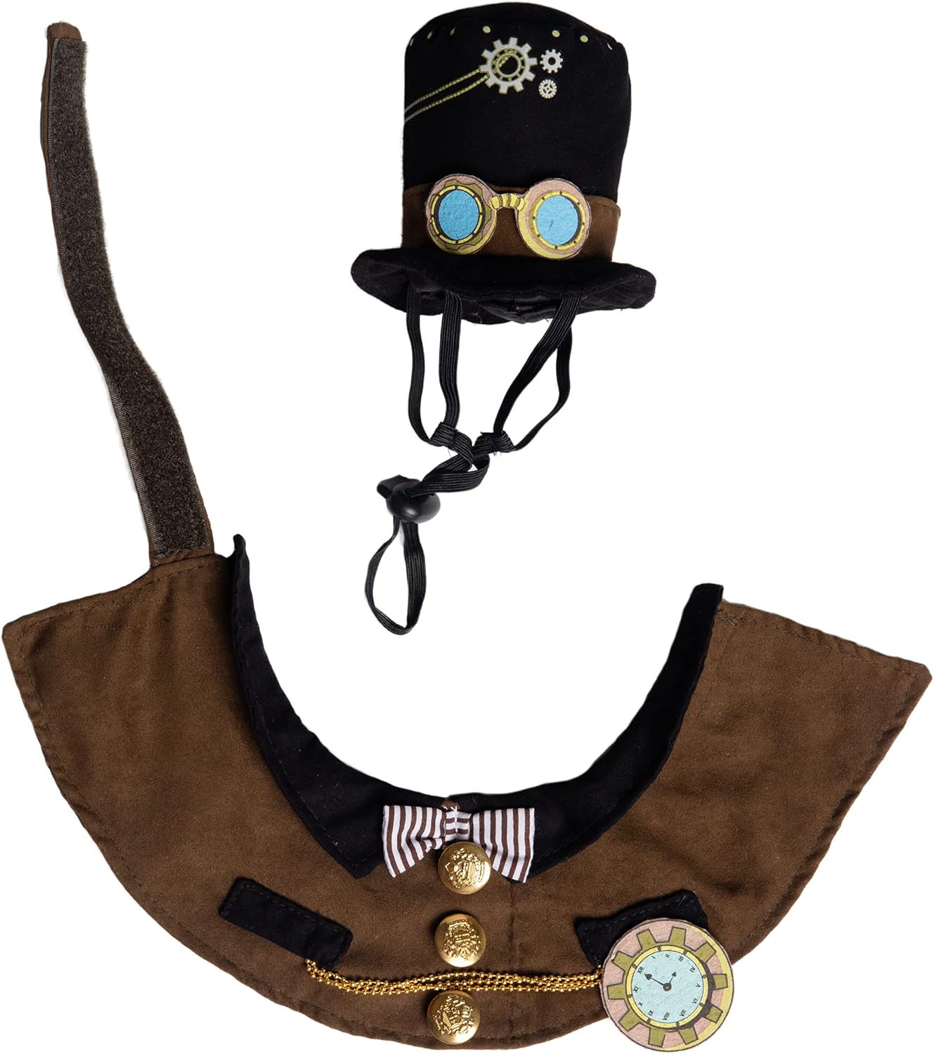 Transform your furry friend into a steampunk sensation with this adorable hat and collar set! Perfect for Halloween, Christmas, parties, and unforgettable photoshoots! 🎩🐾 #PetCostume #SteampunkStyle #FurryFashion