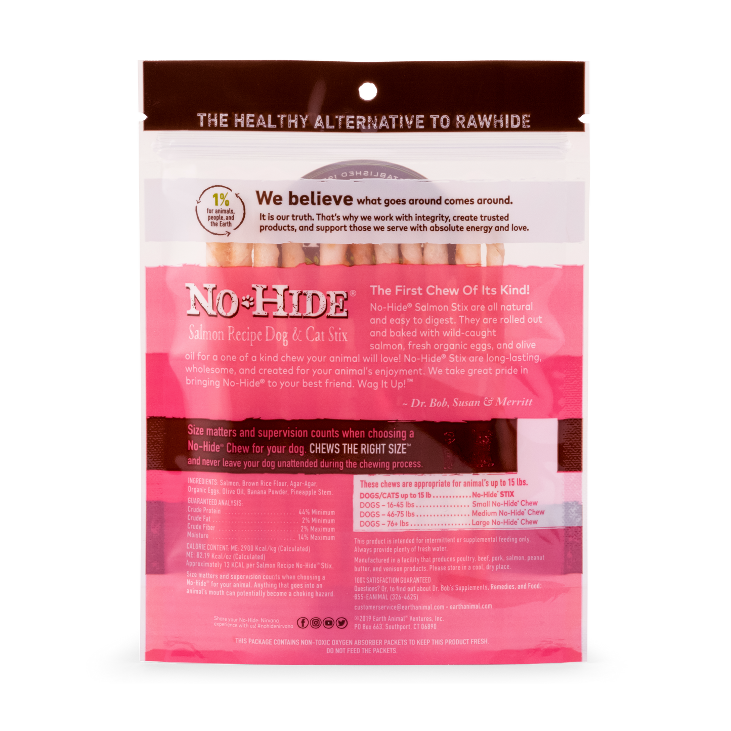 Earth Animal No Hide Salmon Pet Stix (10pk) (1.6oz)