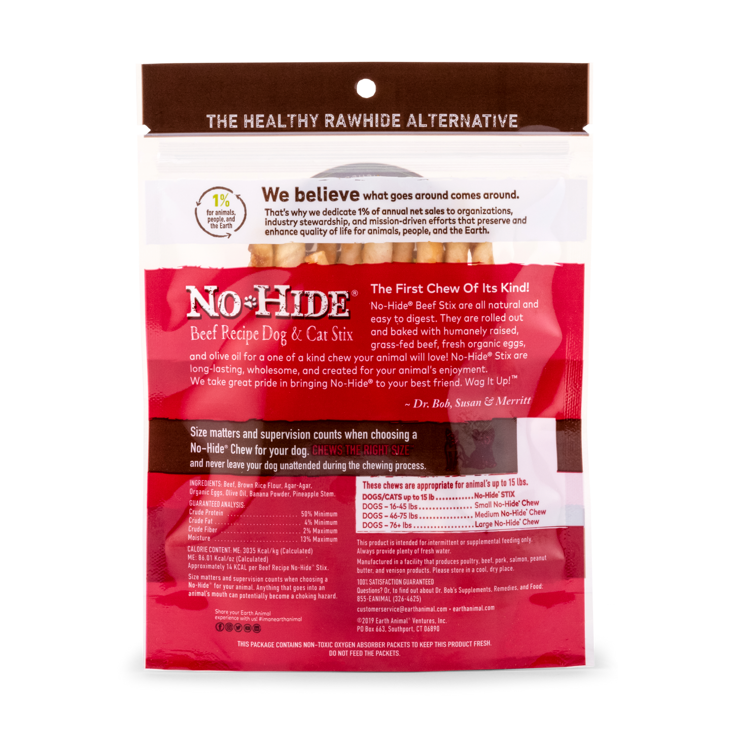 Earth Animal No Hide Beef Pet Stix (10pk) (1.6oz)