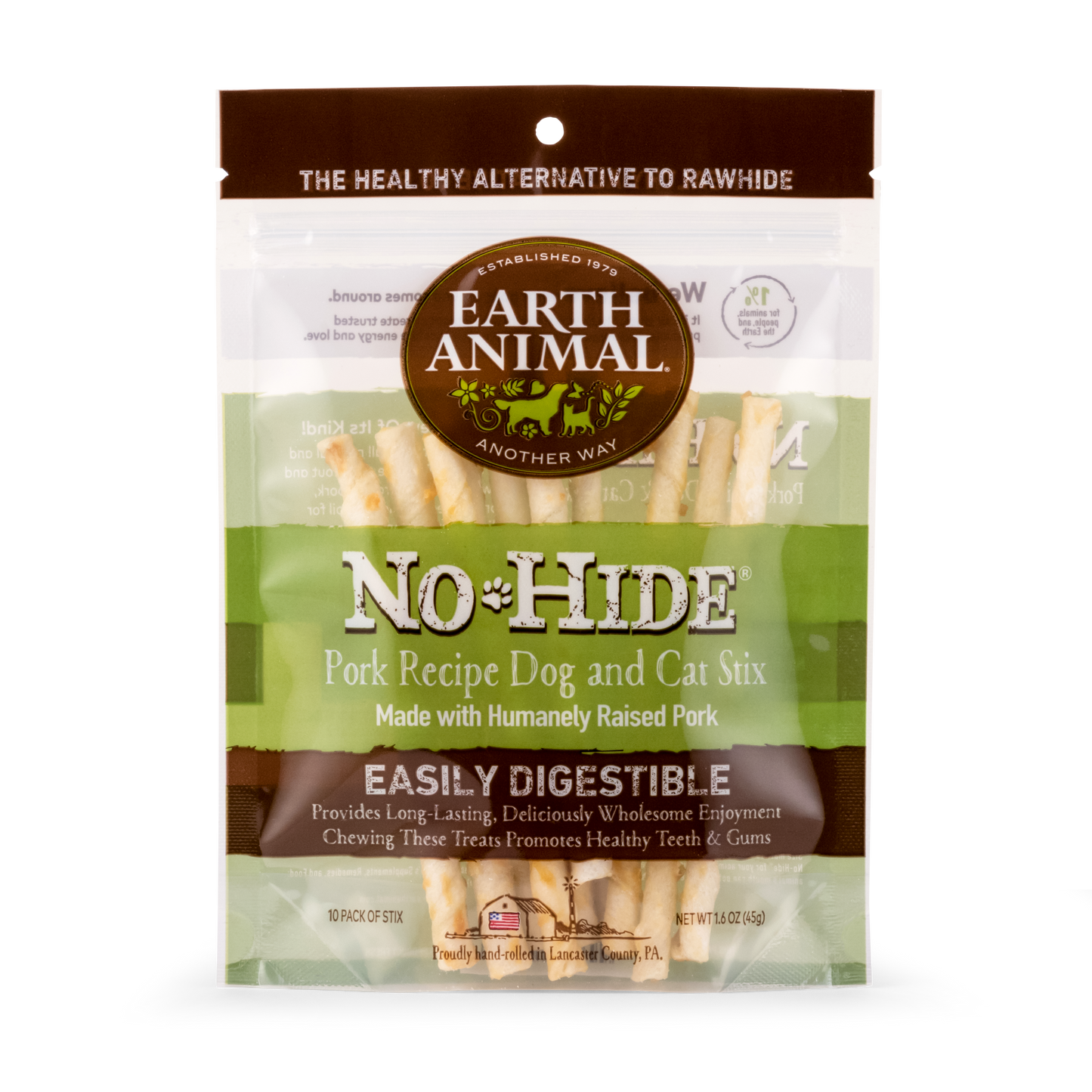 Earth Animal  No Hide Pork Pet Stix (10pk) (1.6oz)