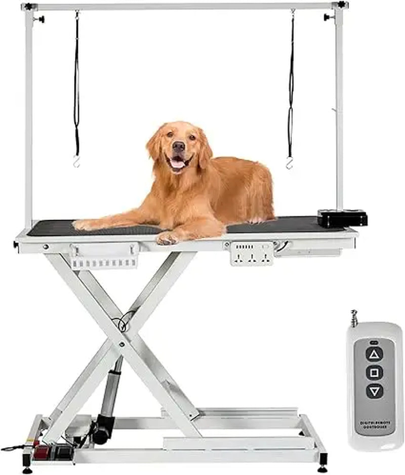 Dog Grooming Table,50''Electric Lift Heavy Duty Cat Grooming Table with anti Slip Tabletop, Adjustable Pet Grooming Table with A