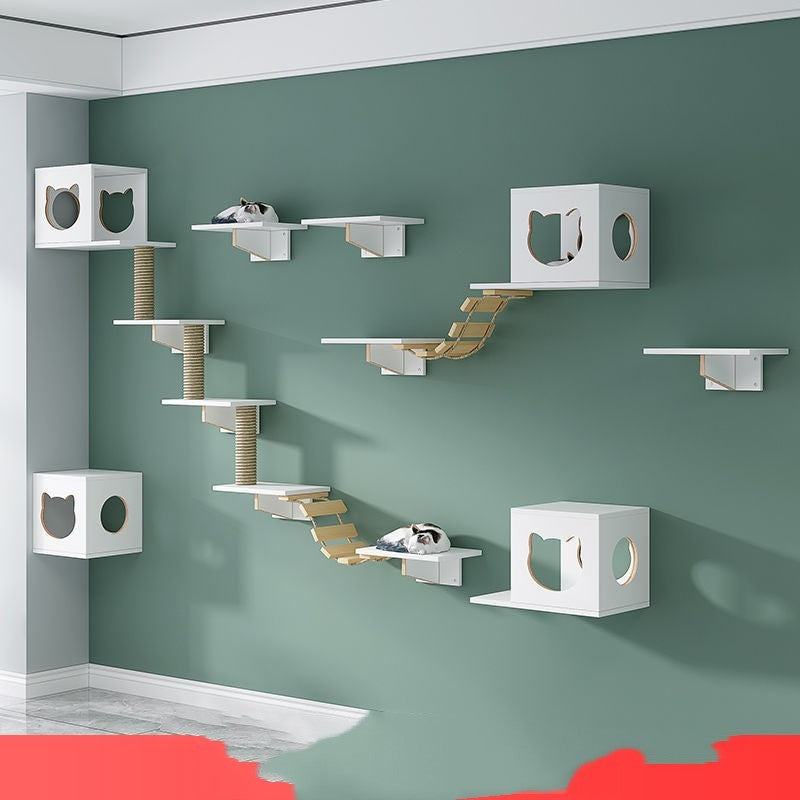 Solid Wood Cat Wall Hanging Condo
