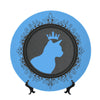 Curated Ethical Lifestyle: SPF Decorative Plate (King Cat Outline) - Blue - Sanctum Paws and Fangs