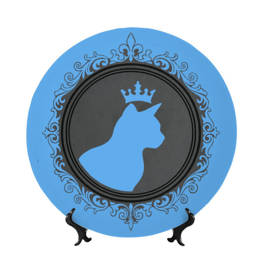 SPF Decorative Plate (King Cat Outline) - Blue