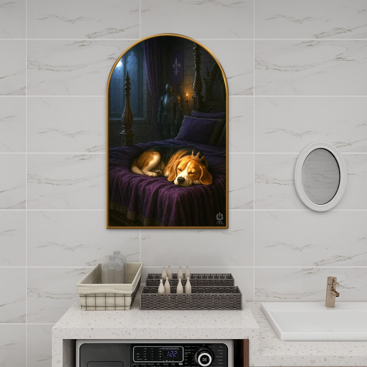 SPF Arched Canvas Prints Wall Art (Beagle1)