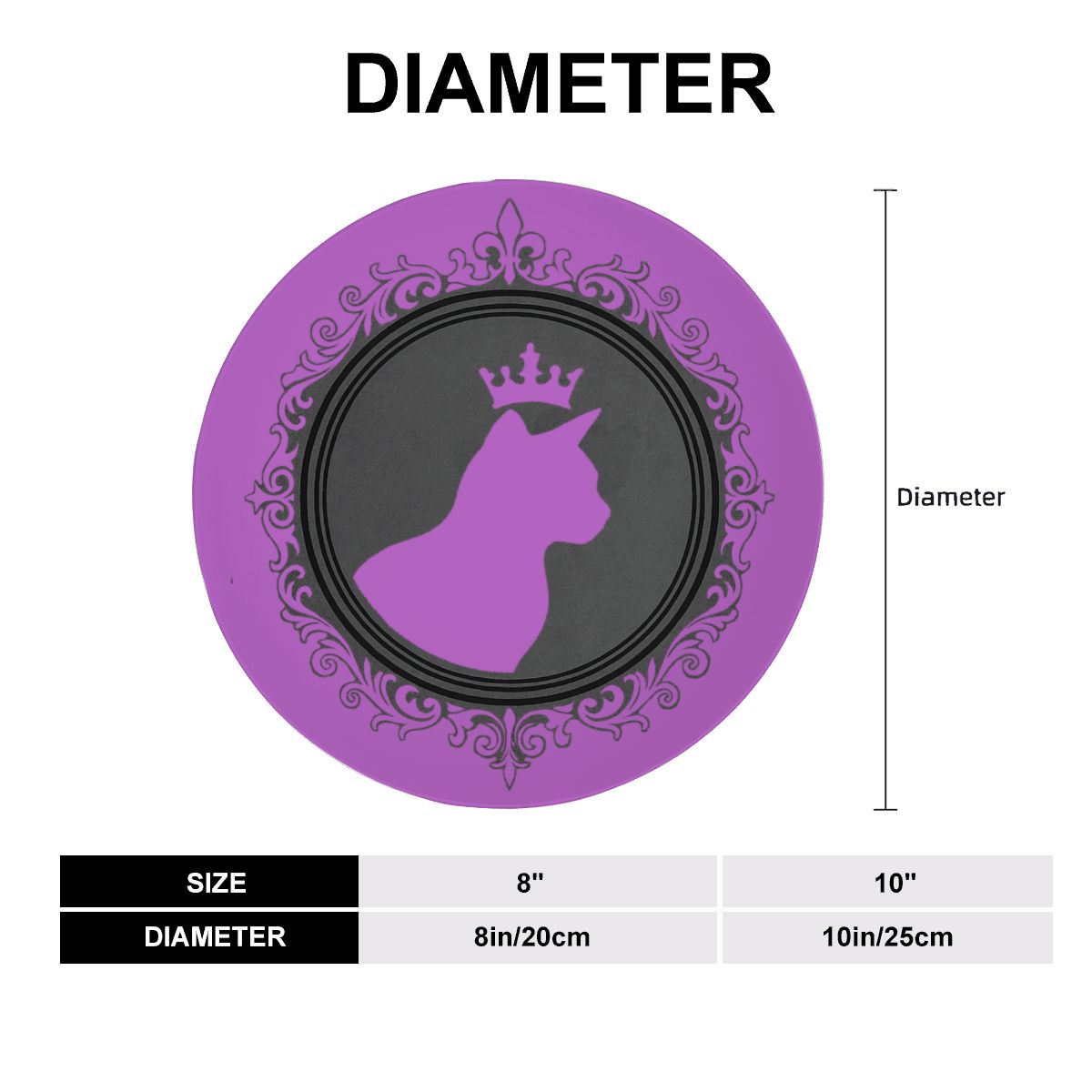 SPF Decorative Plate (King Cat Outline) - Purple