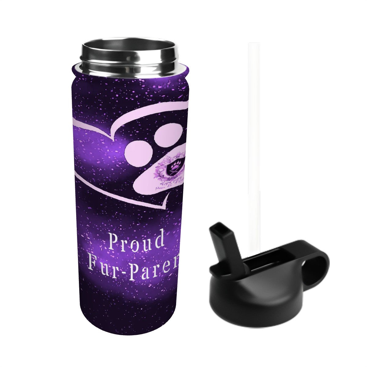 SPF Stainless Steel Vacuum Insulated Tumbler (18oz) Purple Proud Fur-Parent