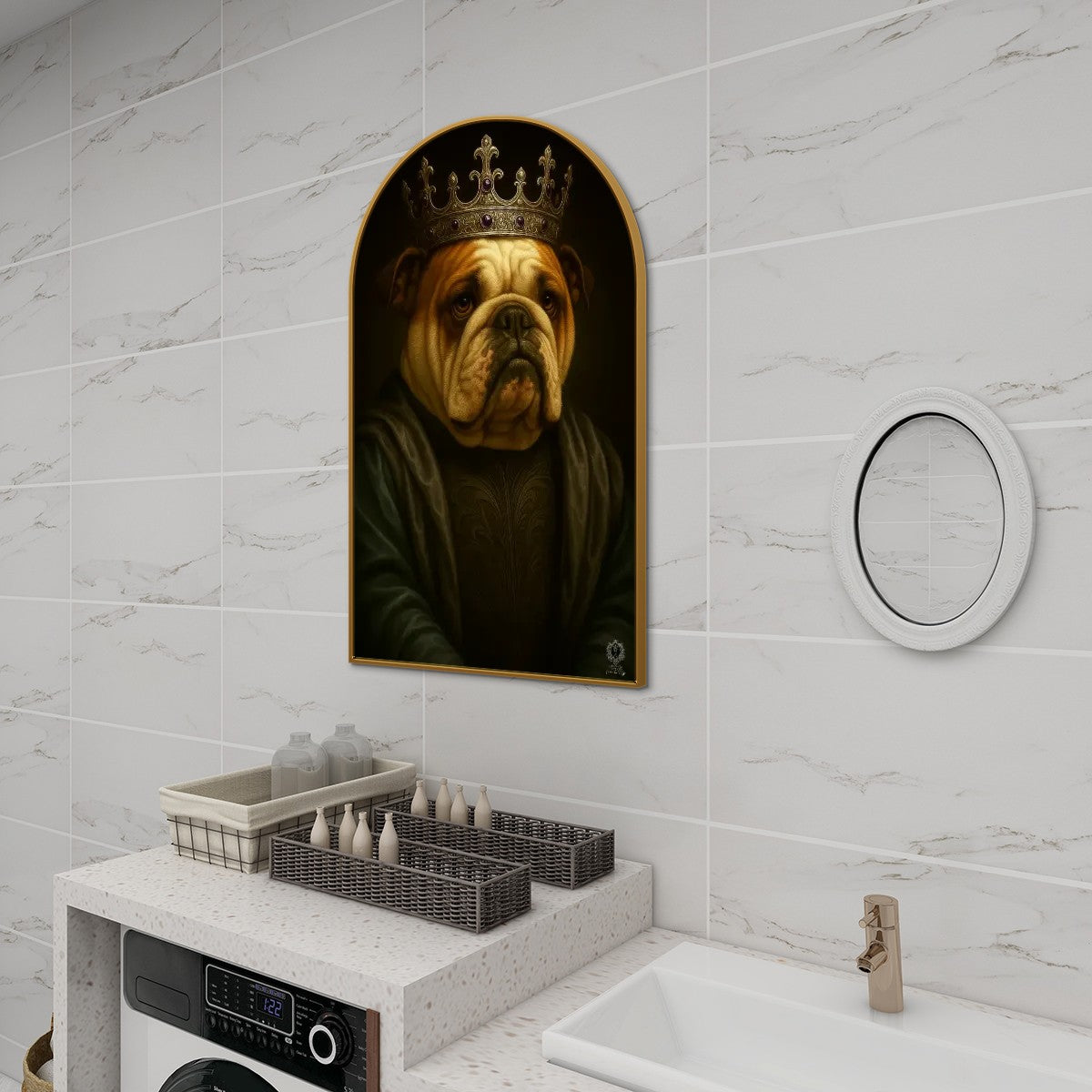 SPF Arched Canvas Prints Wall Art (Bulldog)