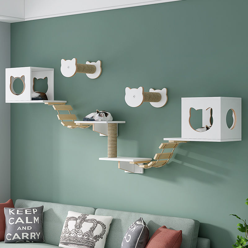 Solid Wood Cat Wall Hanging Condo