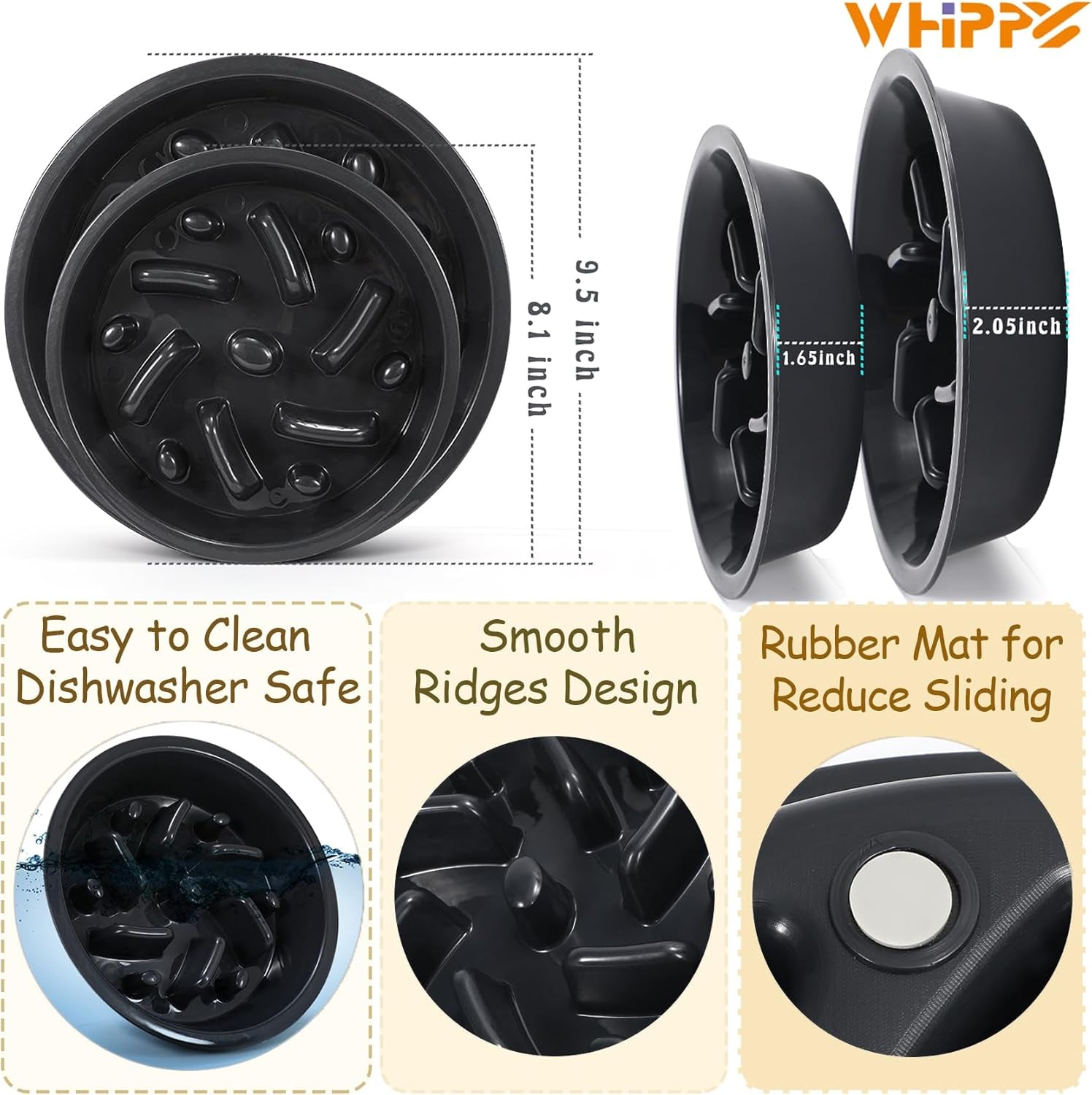 Premium Slow Feeder Dog Bowl - Safe, Non-Slip Maze Design for All Food Types - Perfect for Raised Feeders
