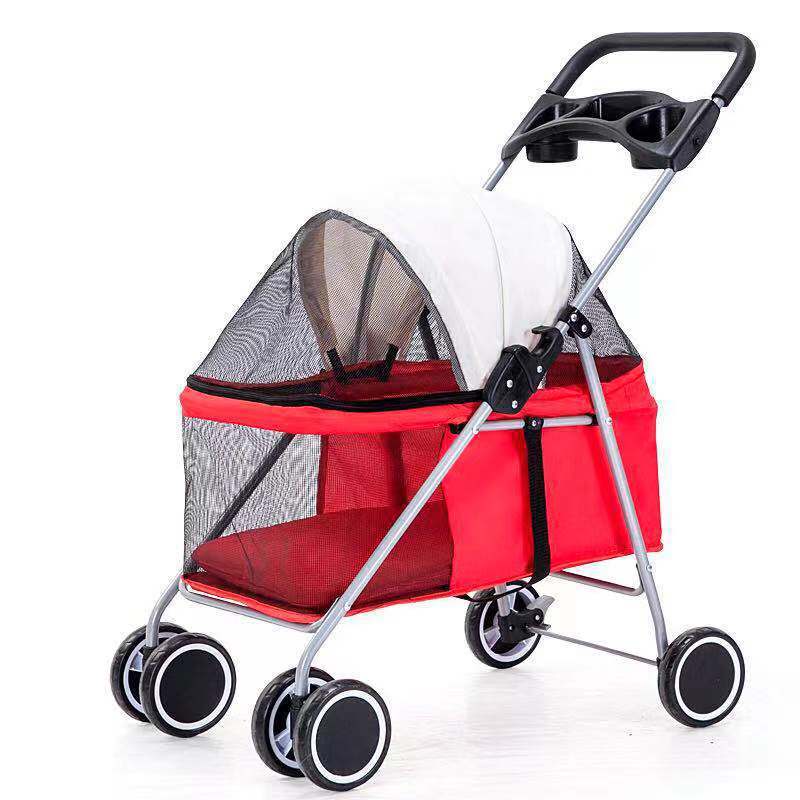 Lightweight Folding Pet Stroller – Universal Multi-Pet Trolley with Easy Installation