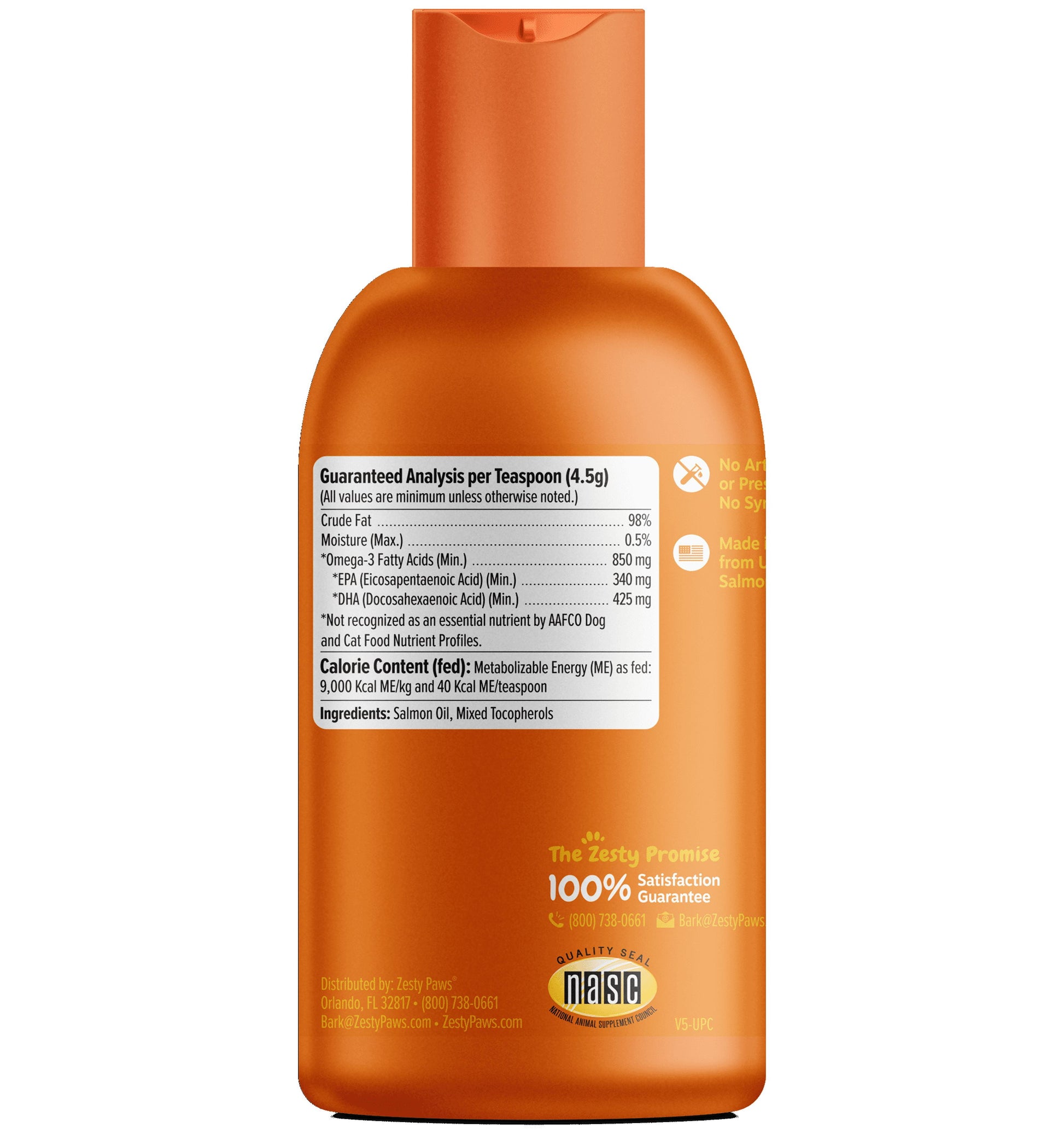 Pure Wild Alaskan Salmon Oil Liquid Food Supplement for Dogs or Cats, 8 Fl Oz, Skin Care