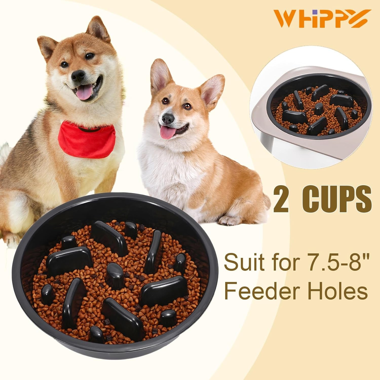 Premium Slow Feeder Dog Bowl - Safe, Non-Slip Maze Design for All Food Types - Perfect for Raised Feeders