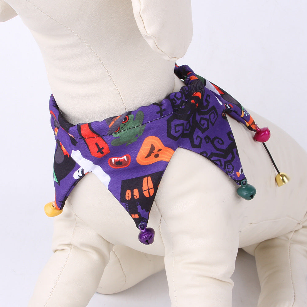 Halloween Hat And Scarf Set Skull Pattern Cat Cape Hat Set