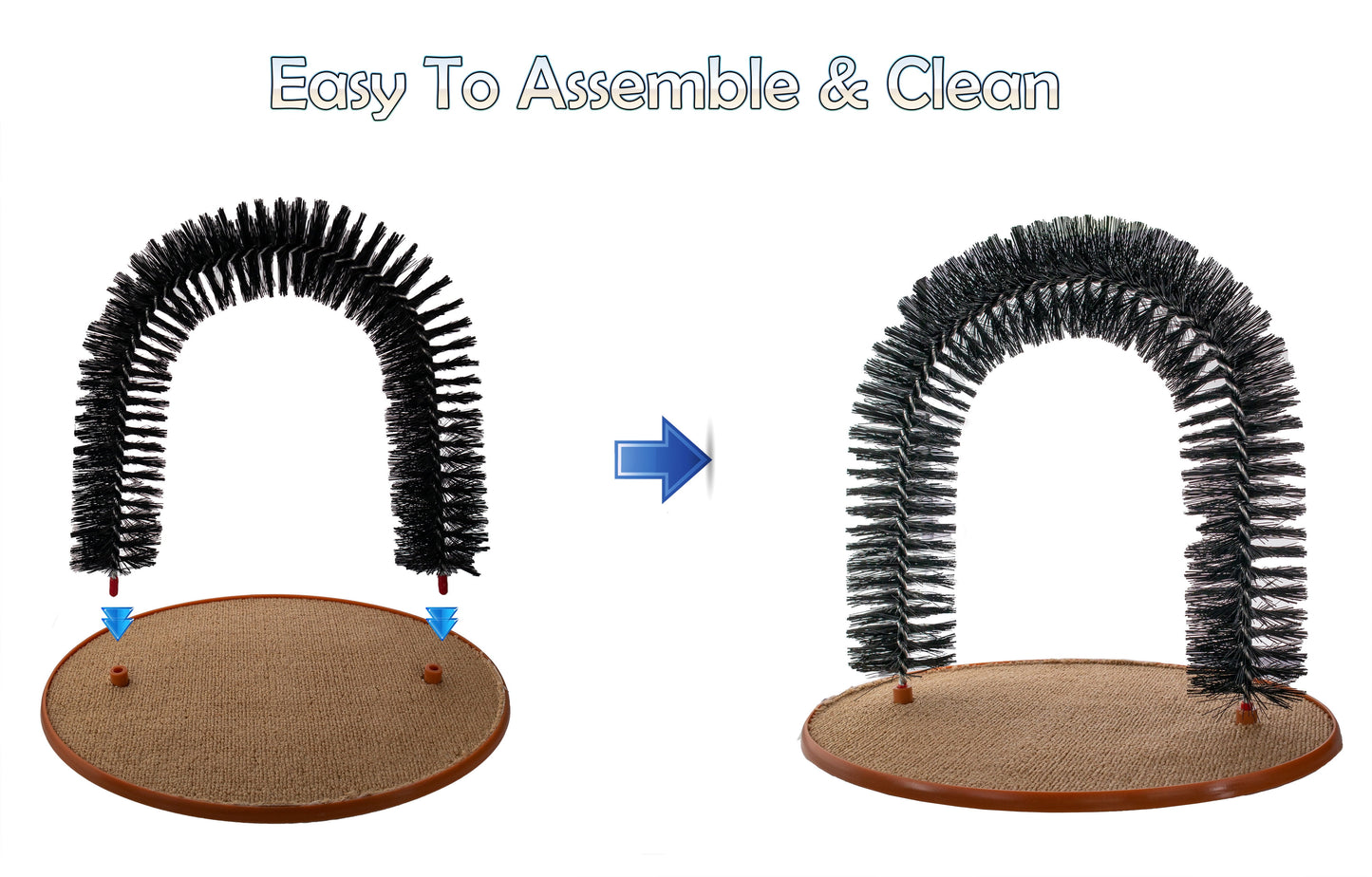 Ultimate Cat Self-Grooming Arch with Bristles & Catnip - Scratching, Brushing, and Massaging Fun!