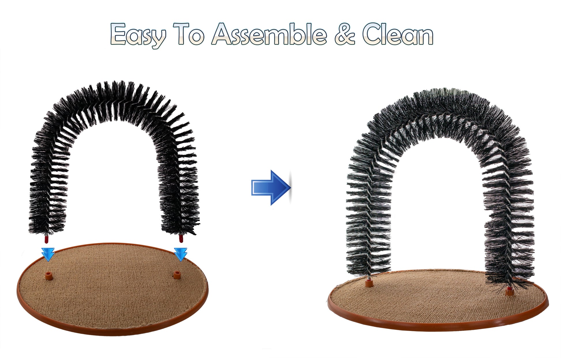 Ultimate Cat Self-Grooming Arch with Bristles & Catnip - Scratching, Brushing, and Massaging Fun!