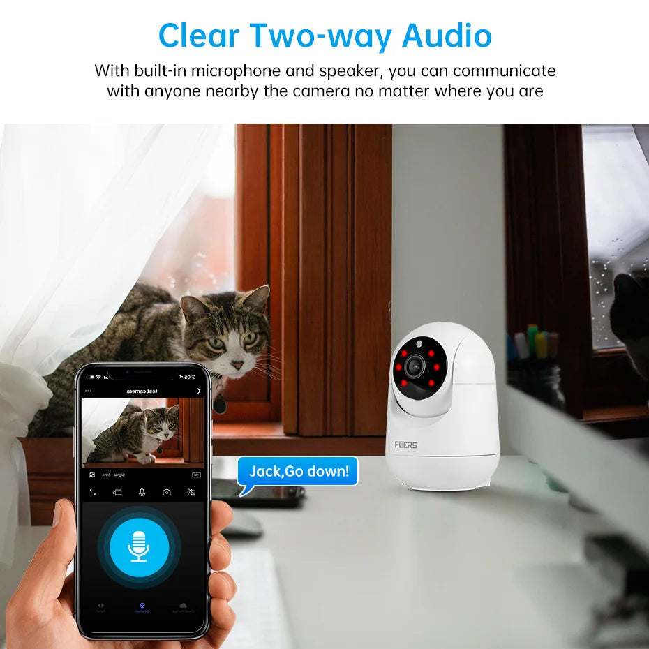 Tuya Smart Wifi IP Pets Camera Home Security Dog Cats Camera 4K 8MP HD Video Night Vision Surveillance AI Alerts Mini Camera