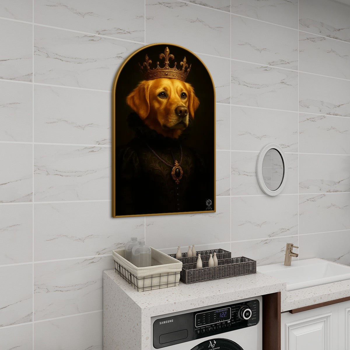 SPF Arched Canvas Prints Wall Art (Golden Retriever)