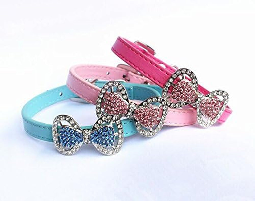 Sparkle in Style! 🐾✨ Check out our Leather Rhinestone Bow Tie Collar for your fabulous fur baby! Perfect for small dogs and kittens! 🐶💖 #PetFashion #DogCollar #CatJewelry