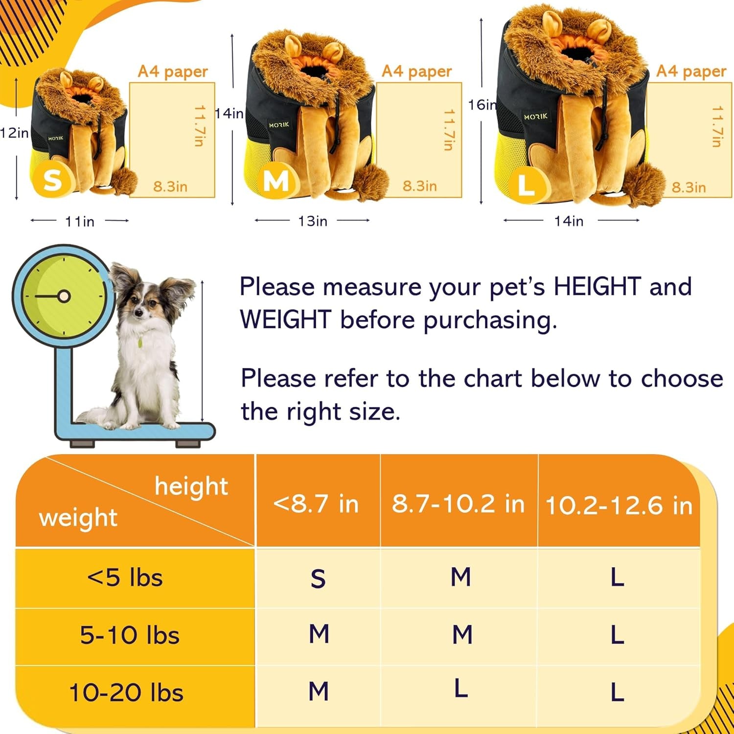 Lion'S Den: Pet Backpack Carrier for Small Dogs and Cats under 20 Lbs. with Good Ventilation, Washable Mat, and Safety Strap, Ideal for Travel, Hiking, and Everyday Adventures (Medium)