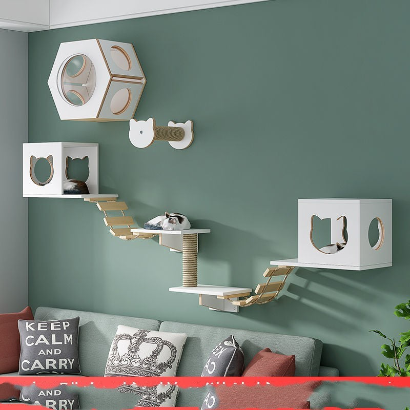 Solid Wood Cat Wall Hanging Condo