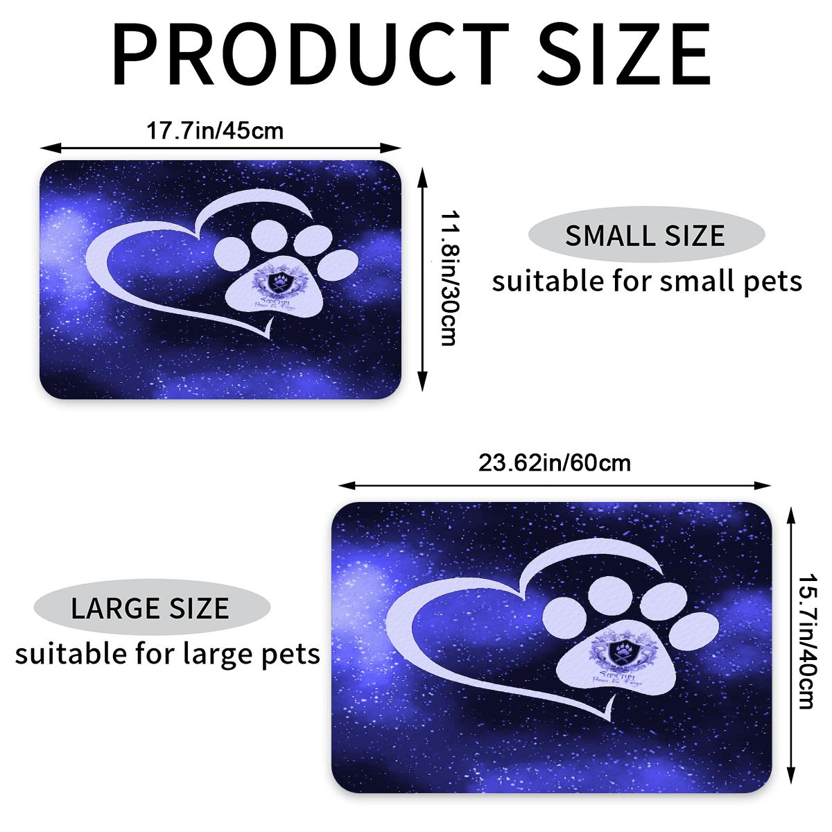 SPF Leather Waterproof Dog Food Mat - Blue