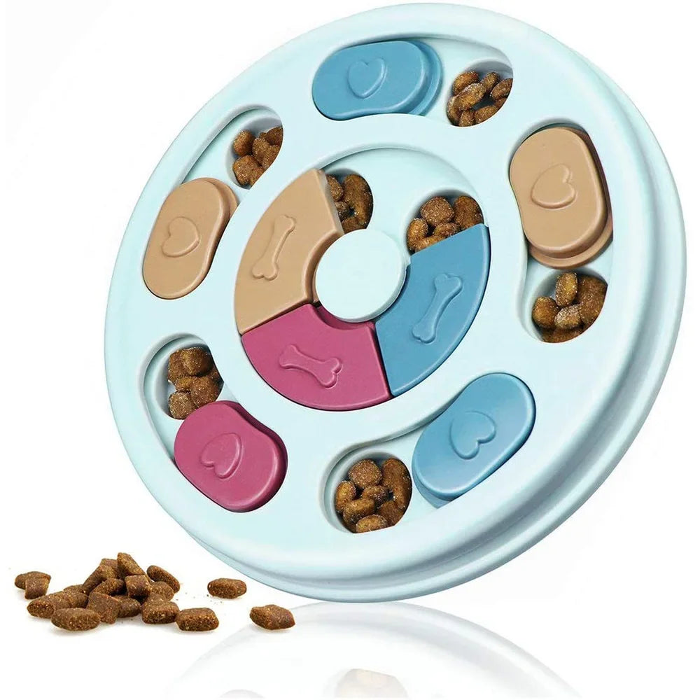 Interactive Dog Puzzle Feeder - Slow Eating Bowl for Cats and Dogs to Boost IQ and Fun!