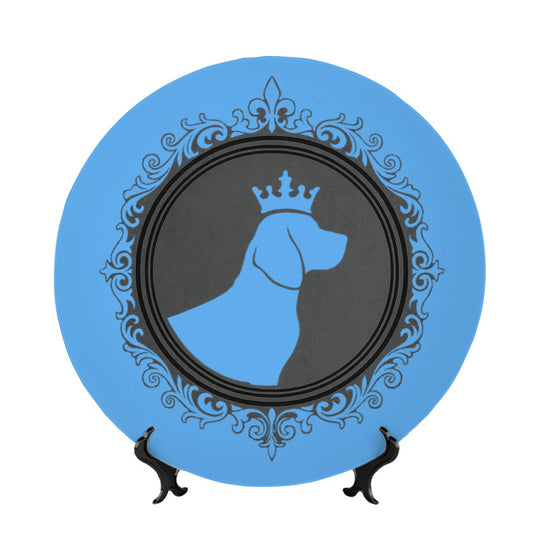 SPF Decorative Plate (King Dog Outline) - Blue