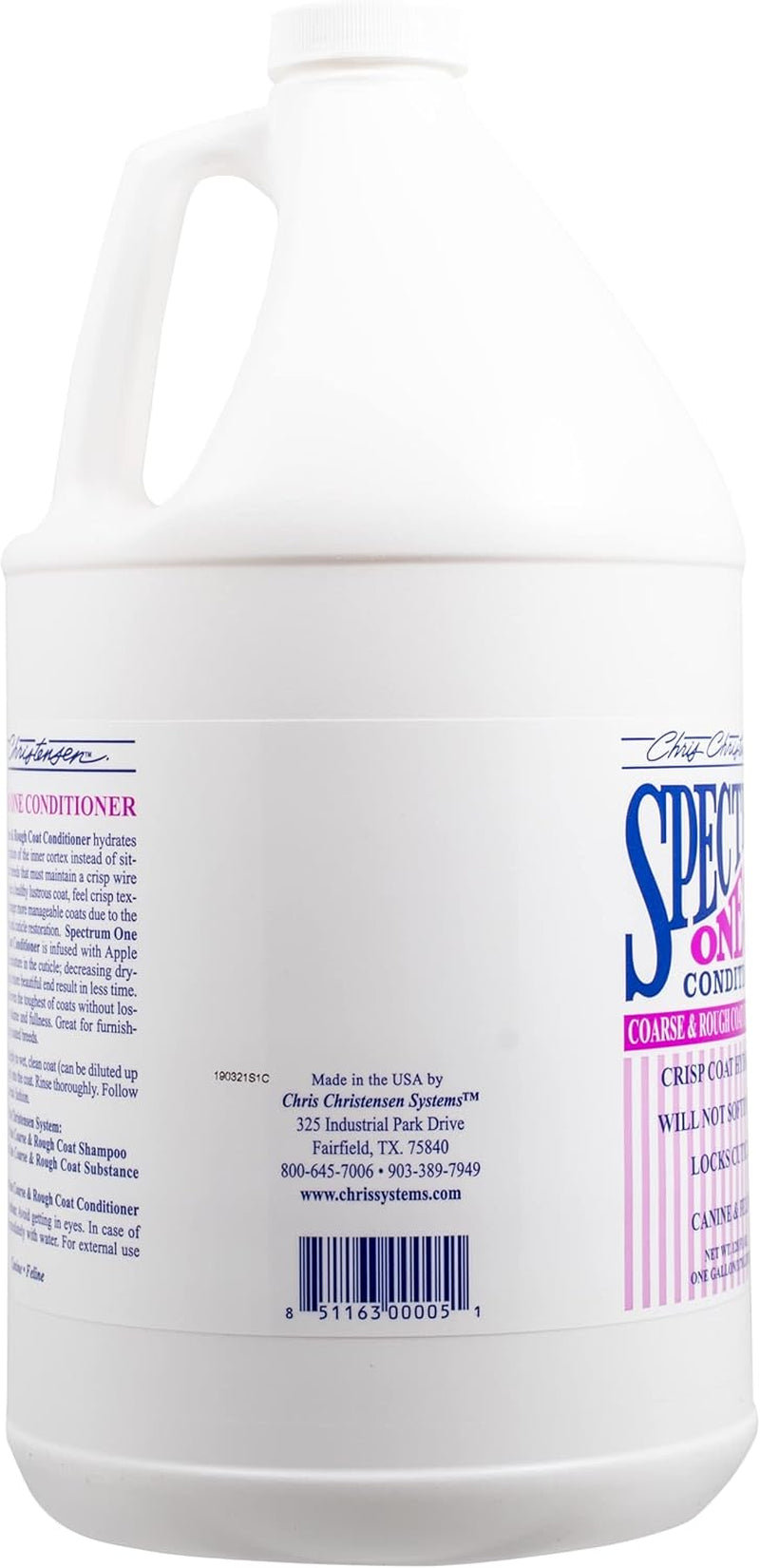 Spectrum One Ultra Concentrated Dog Conditioner, Makes up to 8 Bottles, Groom like a Professional, Maintains Inner Cortex Hydration, Coarse and Rough Coat, Made in the USA, 1Gal