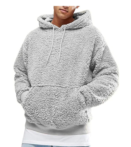 Men's Hoodie with Plush Fabric