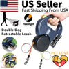 Premium Pet Guardian Gear: Dual Pet Leash Retractable Reflective Lead 360 Swivel Double Dog Walking Leash - Sanctum Paws and Fangs